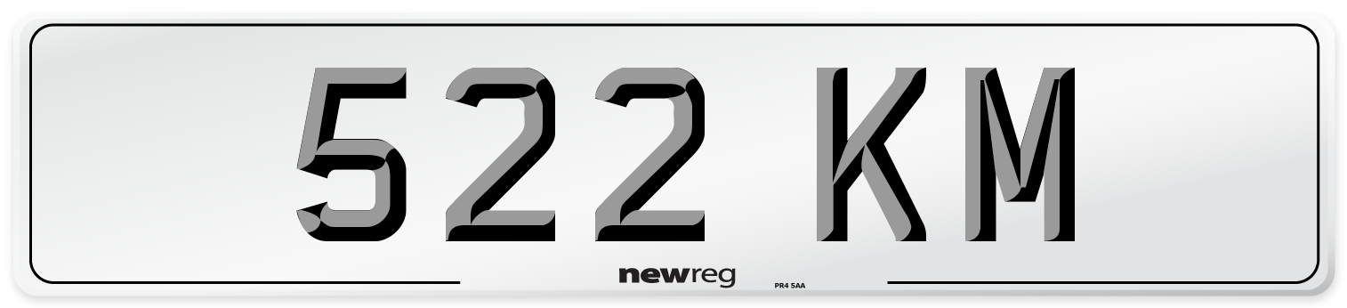 522 KM Number Plate from New Reg